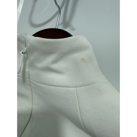 HOUSE OF CB LONDON White Mock Neck Cape Sleeve High Slit Bodycon Mini Dress XS - Picture 9 of 11